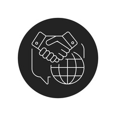 Diplomacy black glyph icon. Soft skills. Pictogram for web, mobile app, promo.
