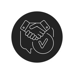 Work ethic black glyph icon. Business deal. Soft skills. Pictogram for web, mobile app, promo.