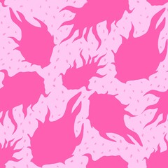 Background pattern rose dragon fruit illustration. Pitahaya