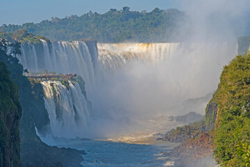 Looking at the Devils Throat in Iguazu Falls