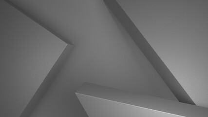 abstract 3d background with white geometric shapes, render or wallpaper