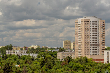 Fototapeta premium Offices and blocks in Warsaw, Poland