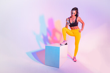 Sportive woman training