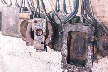 Rustic and antique metallic items in a Cuban mechanic shop