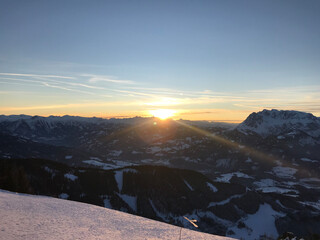 sunset in the mountains