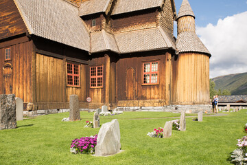 Medieval wooden Church of Lom in Norway