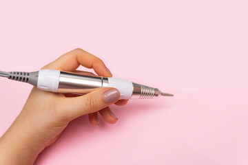 Nail tool, cutter for manicure for copy space