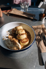 Lovely, nutritious and delicious breakfast in a cafe