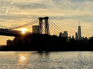 Sunset over Manhattan skyline