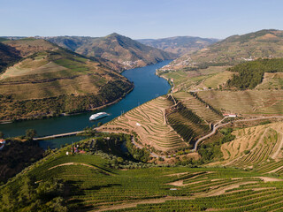 Douro Valley near Peso da Régua with a Turistic Boat
