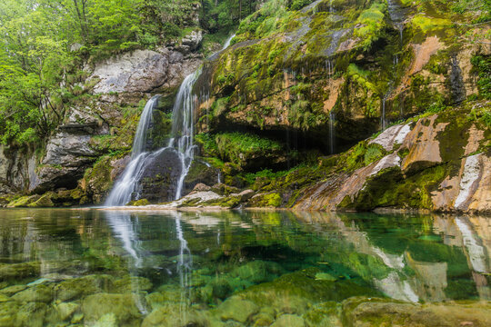 Slap Virje waterfall near Bovec village, Slovenia © Matyas Rehak