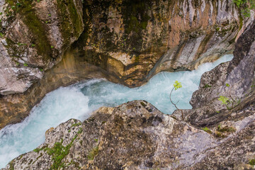 Soca river gorge near Bovec village, Slovenia