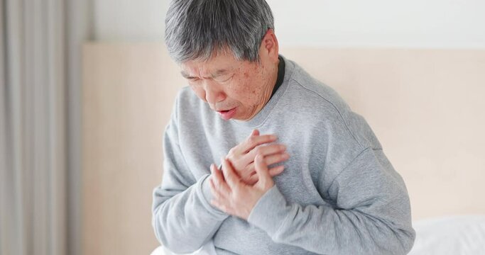 elderly man has heart attack