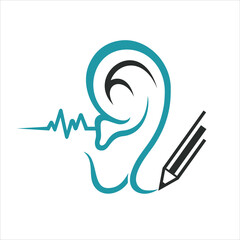 icon for hearing health , icon for clinic or hospital.