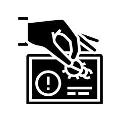 debug fixing glyph icon vector. debug fixing sign. isolated contour symbol black illustration