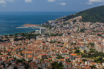 Aerial view of Budva, Montenegro