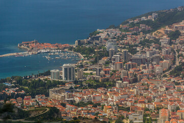 Aerial view of Budva, Montenegro