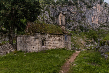 Fototapeta na wymiar Ruins of Sveti Dorde church above Kotor, Montenegro