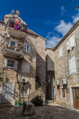 Fototapeta na wymiar Old houses in the old town in Budva, Montenegro