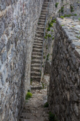 Fortress wall stairs at an ancient settlement Stari Bar, Montenegro