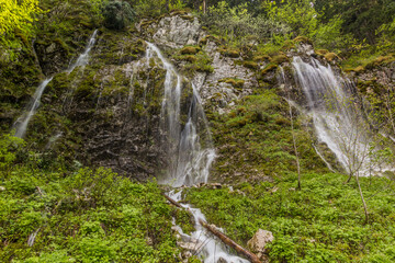 Waterfall next to Crno jezero lake in Durmitor mountains, Montenegro