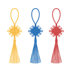 Traditional Korean Tassel, Decorative Tassel, Asian Decor, South Korea Tassel, Vector Illustration Background