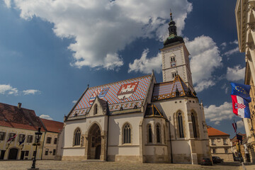Fototapeta na wymiar St. Mark's Church in Zagreb, Croatia