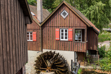 Water wheel in Schiltach village, Baden-Wurttemberg state, Germany