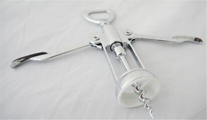 Stainless steel traditional screw type wine opener
