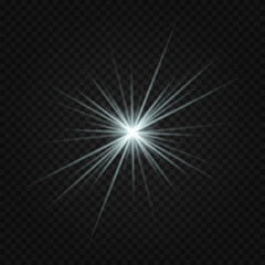 Light effects. Vector light stars. Illustration flash light effect, blue and white