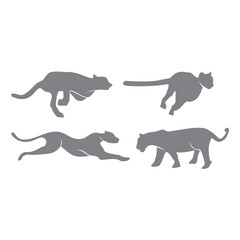 Cheetah Set template illustration Wild cat emblem design editable for your business