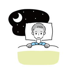 不眠症　寝不足　男性