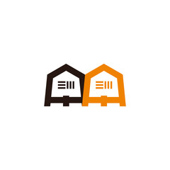 Fototapeta premium vector of home factory colorful simple flat design logo
