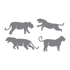 Tiger Animal Set Emblem Mascot Graphic Template Illustration