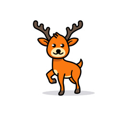 Cute baby deers animal mascot logo