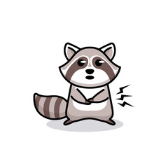 Cute raccoon animal mascot logo design