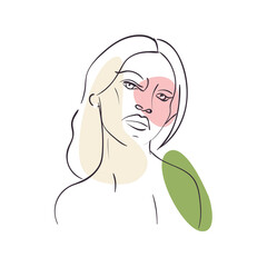 sexy woman cartoon with pink and green colors vector design