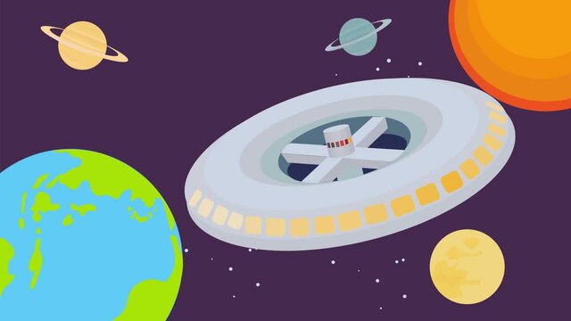宇宙旅行を楽しむ子供たち