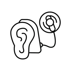 Cybernetics, cochlear implant vector illustration. Simple line style for web and app. Hearing therapy concept. EPS 10