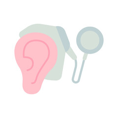 Cybernetics, cochlear implant vector illustration. Simple flat style for web and app. Hearing therapy concept. EPS 10