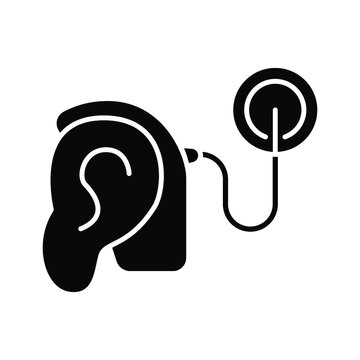 Cybernetics, Cochlear Implant Vector Illustration. Simple Solid Style For Web And App. Hearing Therapy Concept. EPS 10