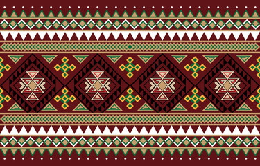 Asian style tribal fabric geometric pattern