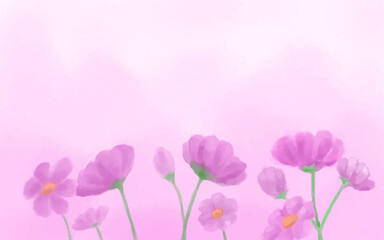 Obraz na płótnie Canvas Purple flower on pink background