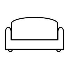 Sofa icon on white.