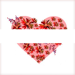 Romantic floral background, Happy Valentine's Day