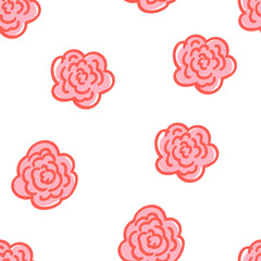 seamless floral pattern with hand-drawn rose flower vector illustration. Good for wrapping wrap, wallpaper, card, fabric, textile, stationary.