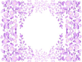 藤の花　水彩フレーム