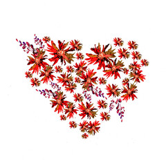 Romantic floral background, Happy Valentine's Day - obrazy, fototapety, plakaty