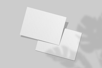 Realistic blank postcard illustration for mockup. 3D Render.