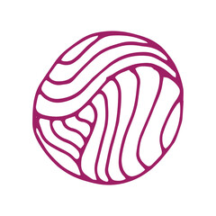 purple outline circle shape. Abstract doodle noodle wool gummy art. Hand drawn vector. Abstract background isolated on white background. Logo, wallpaper, cover, banner, poster, sign or symbol. 